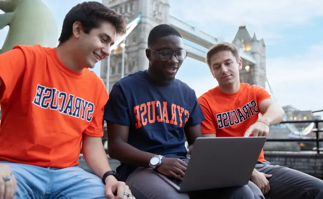 Three students in London.